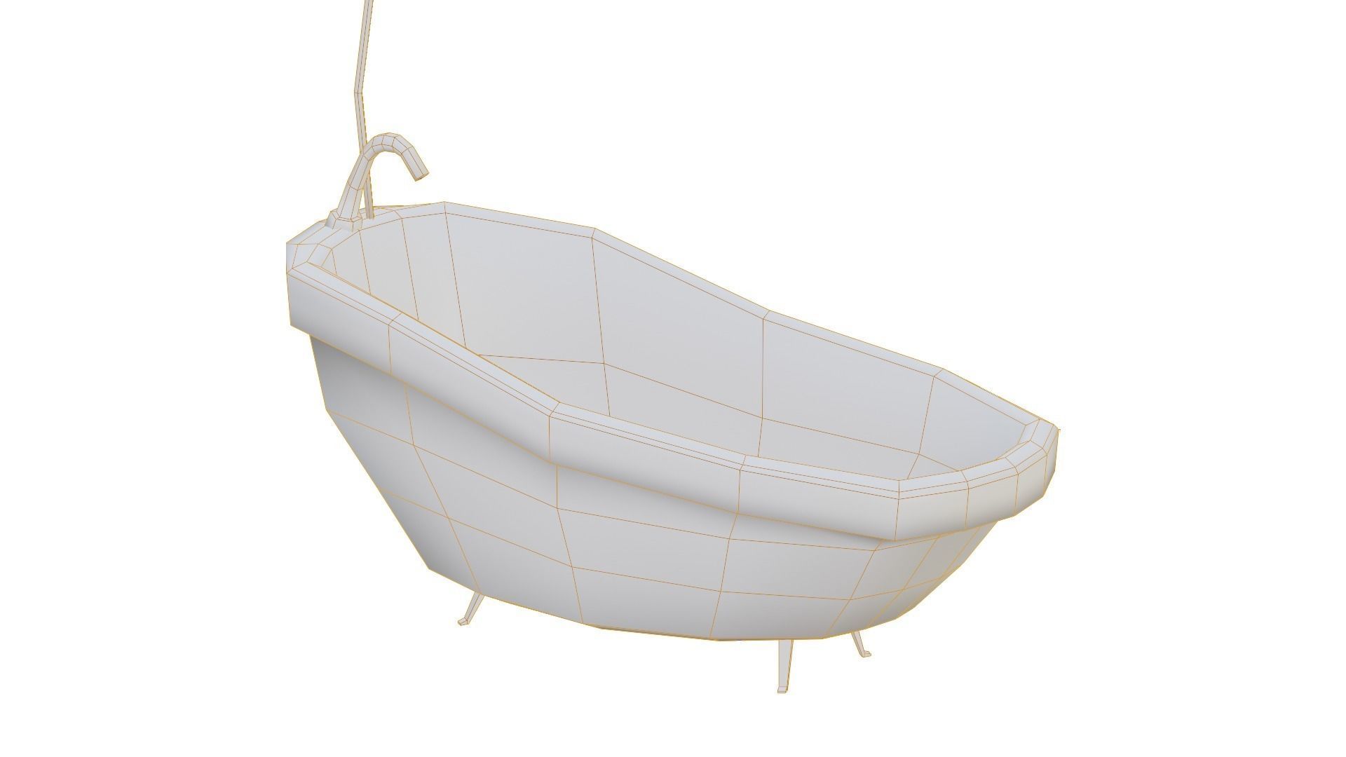 Stylized Bath low-poly game ready textures Low-poly 3D model_5