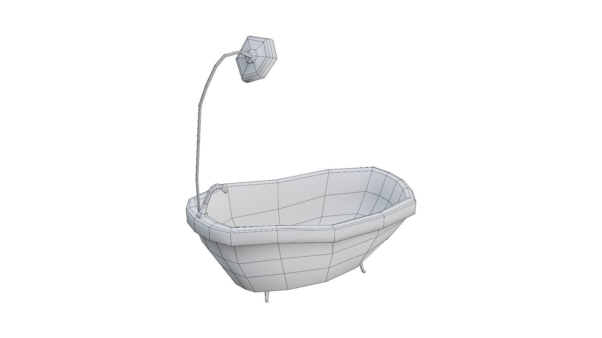 Stylized Bath low-poly game ready textures Low-poly 3D model_7