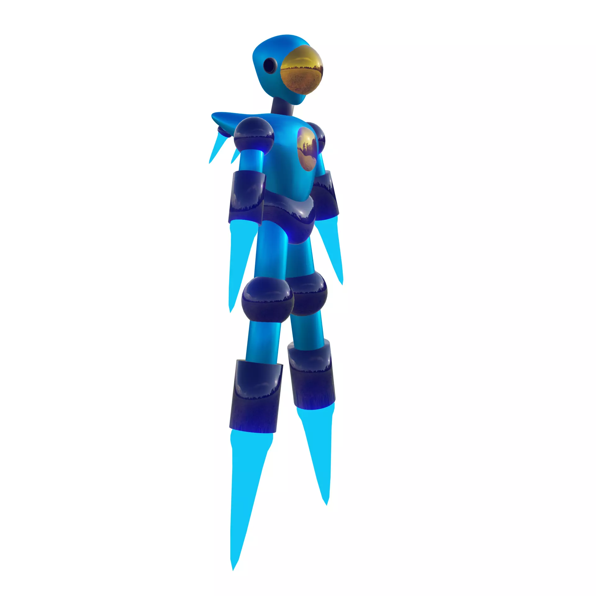 Future Space Suit Low-poly 3D model_0