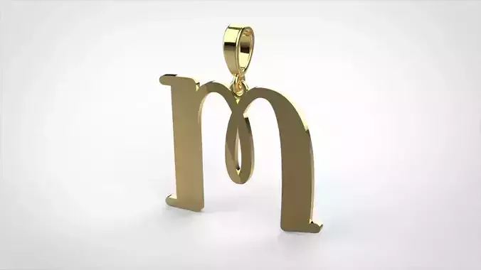 pendant alphabet Aerwyna  M small  3D print model