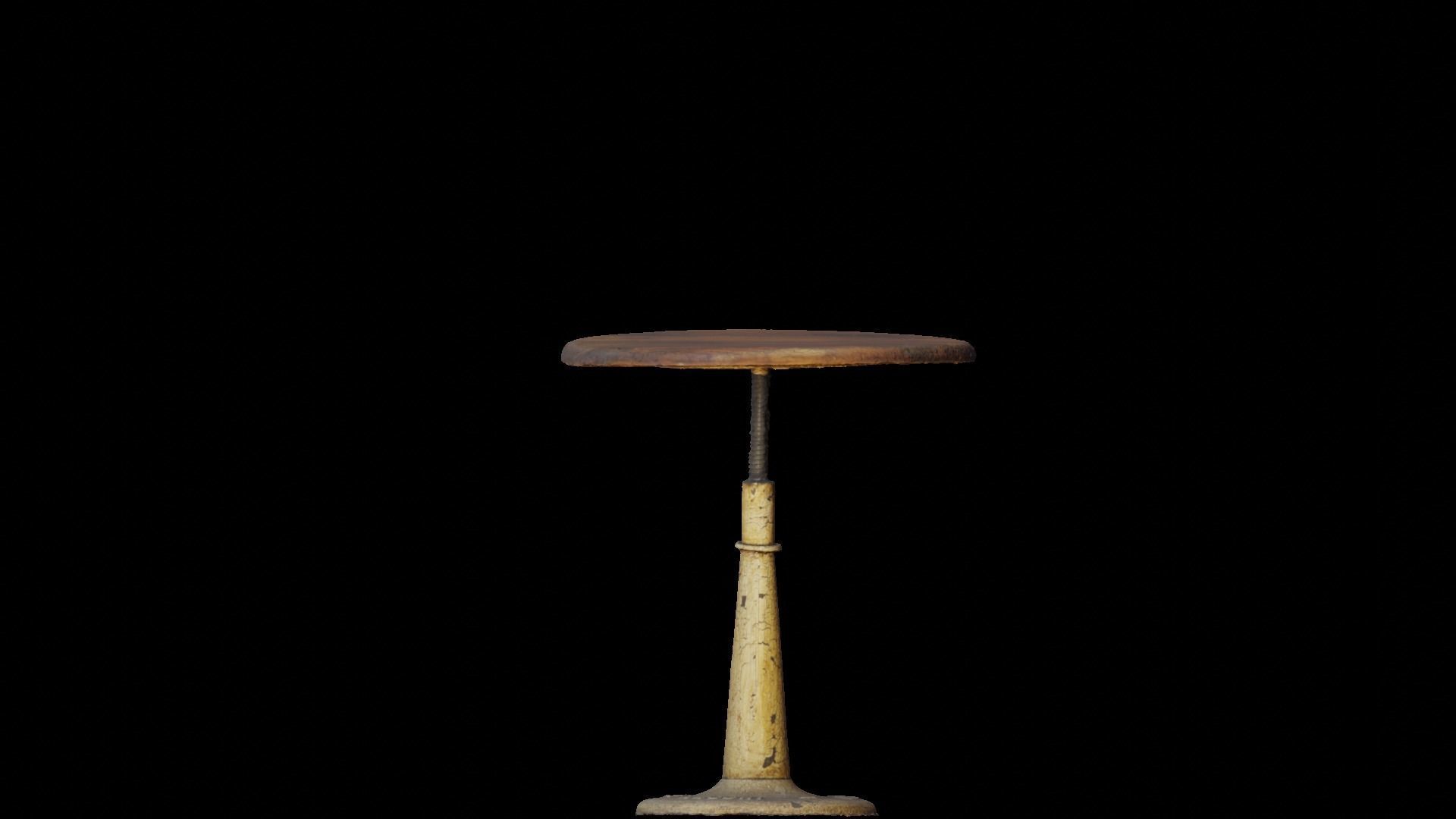 antique wooden table 3D model_2