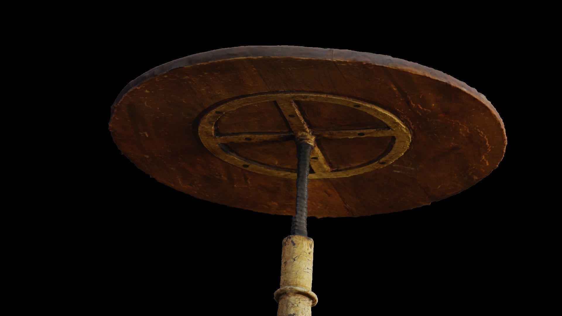 antique wooden table 3D model_4