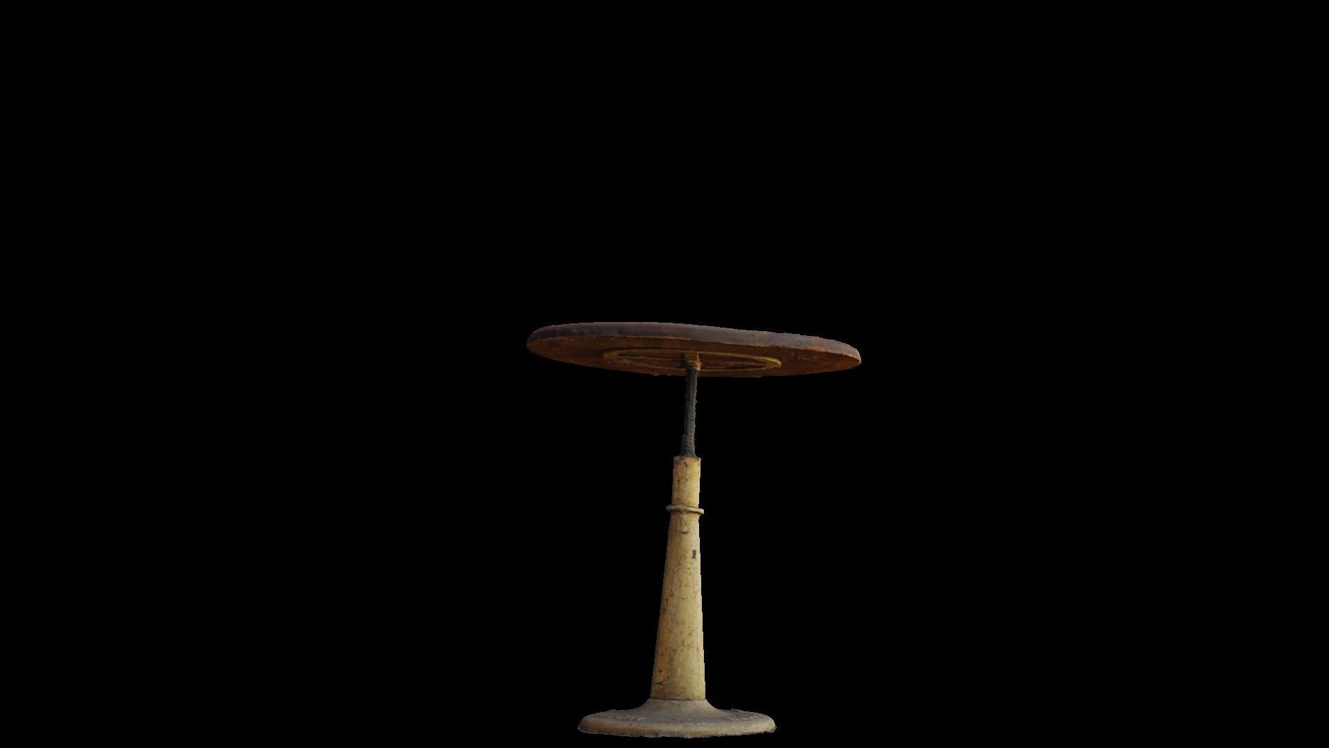 antique wooden table 3D model_1