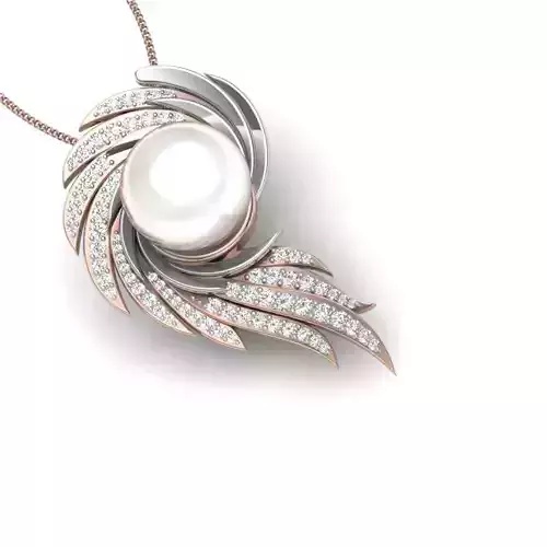 Opal Stone Pendant Full Diamond 