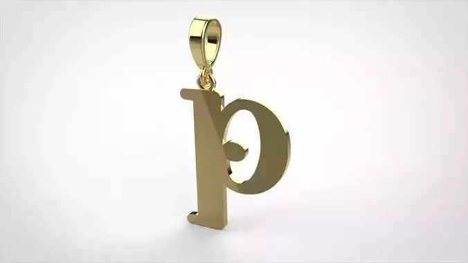 pendant alphabet Aerwyna  P small  3D print model