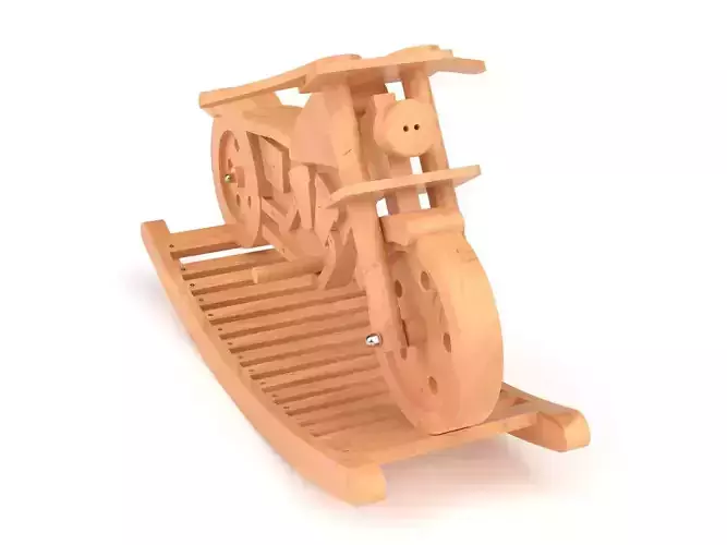 Children wooden rocking chair motorcycle