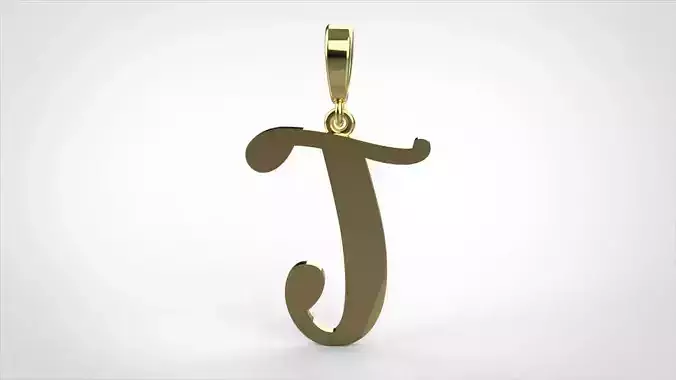  pendant alphabet Aerwyna T small  3D print model