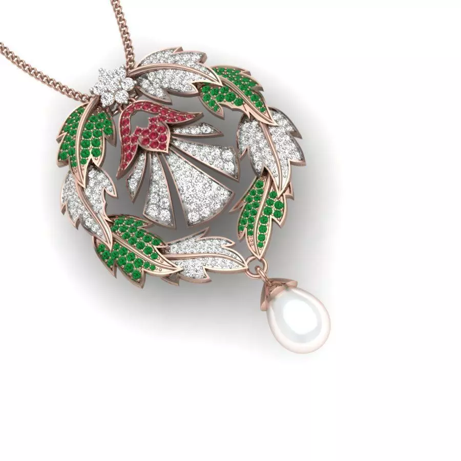 Solitaire pendant 3dm stl render 3D print model