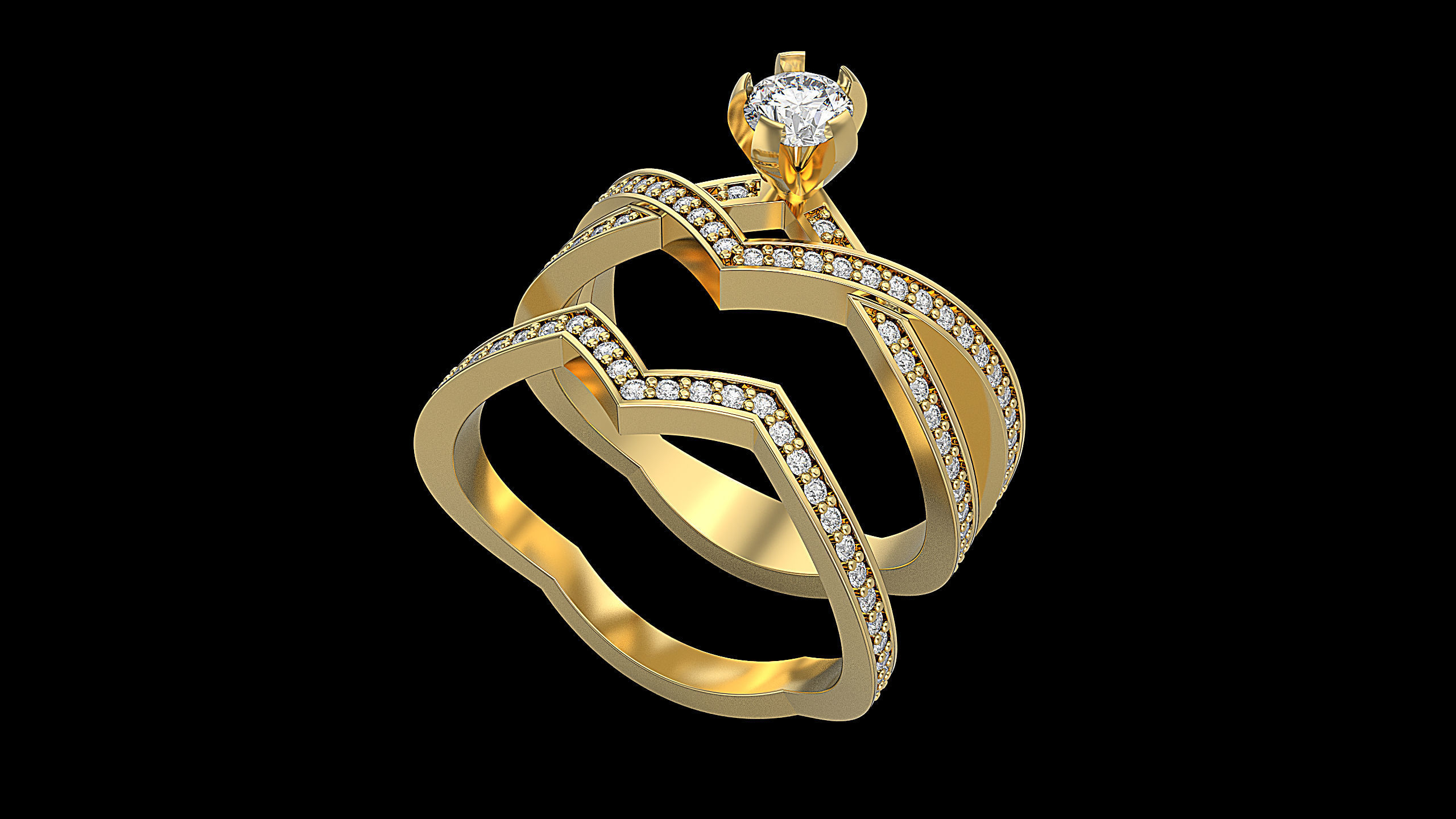 Chaumet fashion  engagement ring STL format  3D print model_15