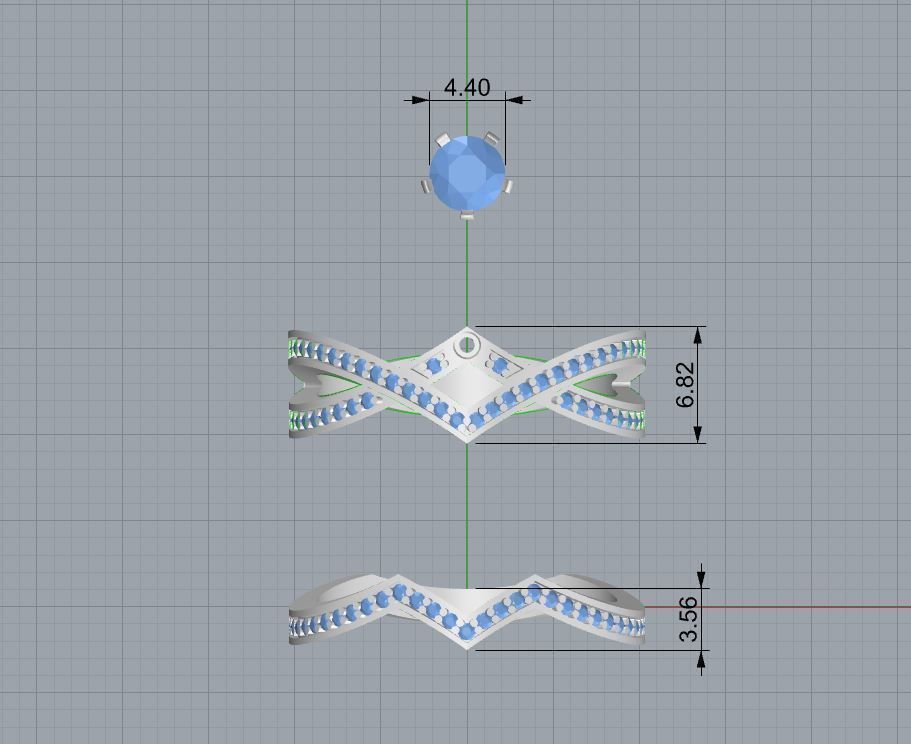 Chaumet fashion  engagement ring STL format  3D print model_8