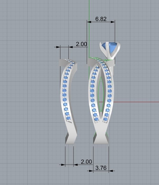 Chaumet fashion  engagement ring STL format  3D print model_7