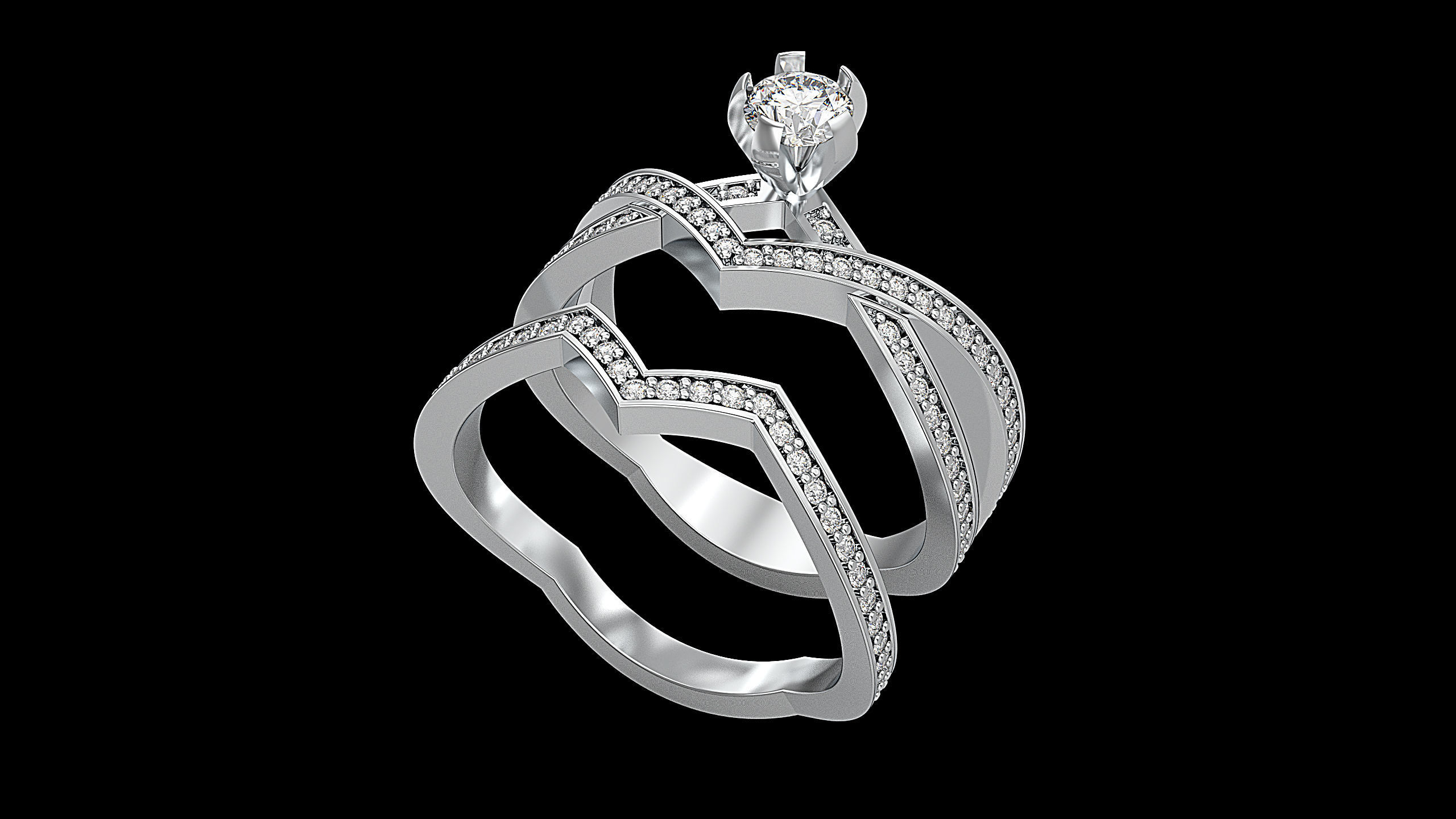 Chaumet fashion  engagement ring STL format  3D print model_2