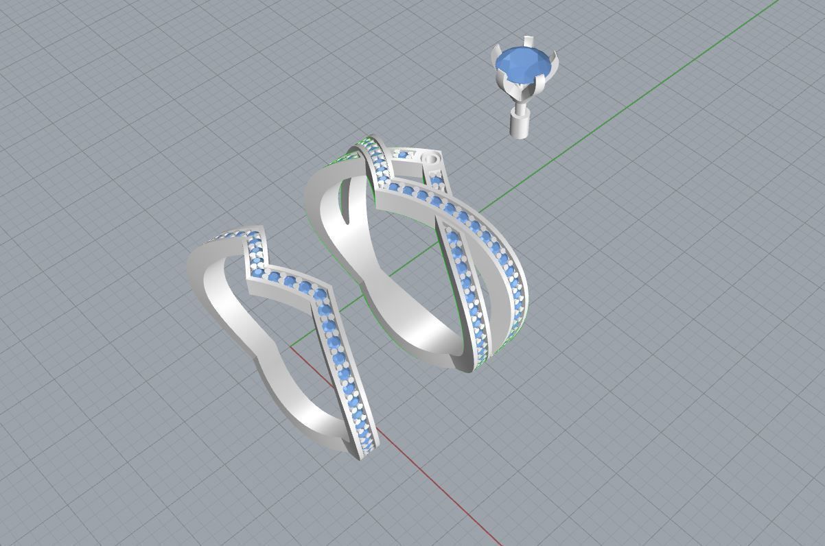 Chaumet fashion  engagement ring STL format  3D print model_6