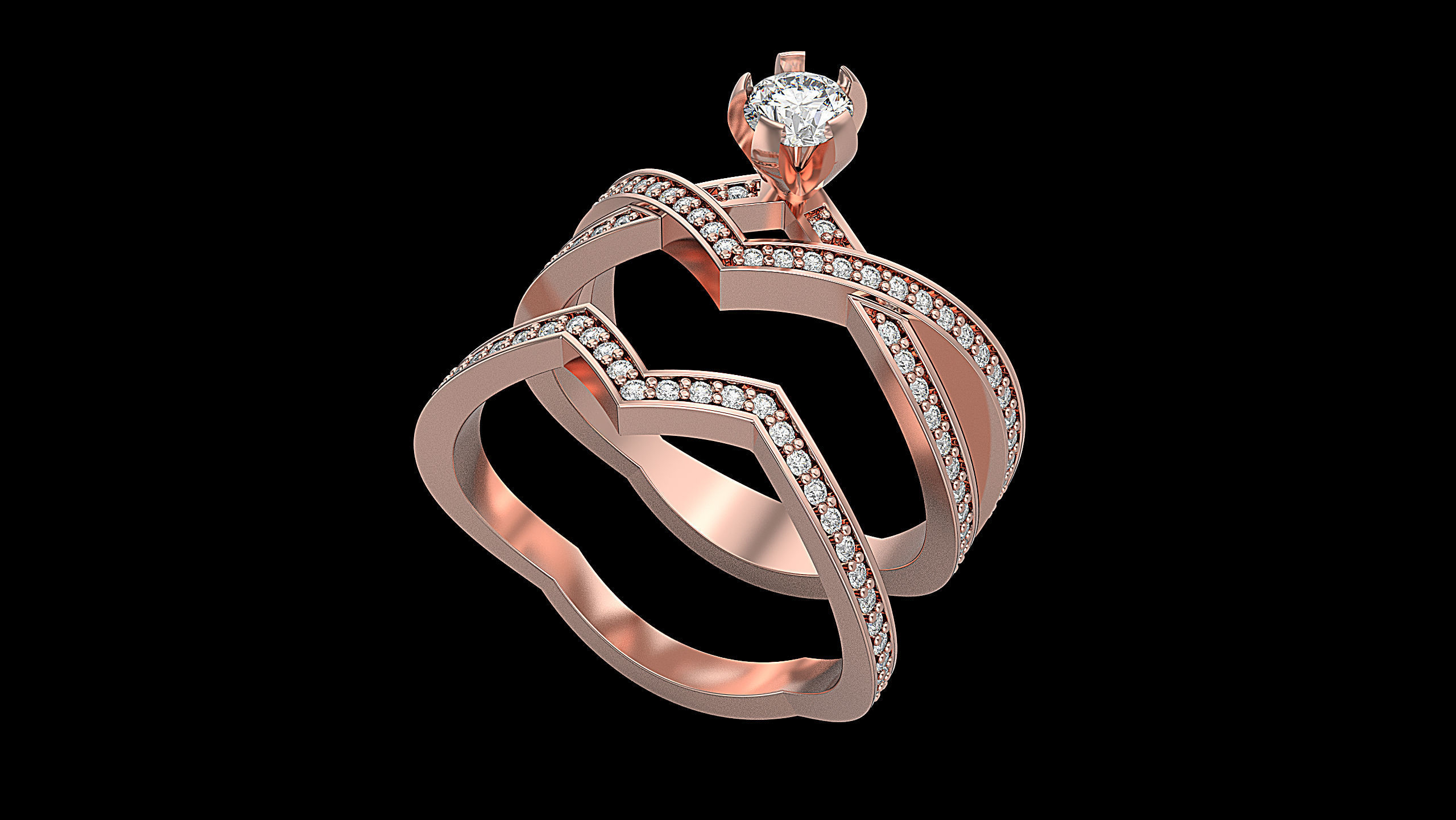 Chaumet fashion  engagement ring STL format  3D print model_14