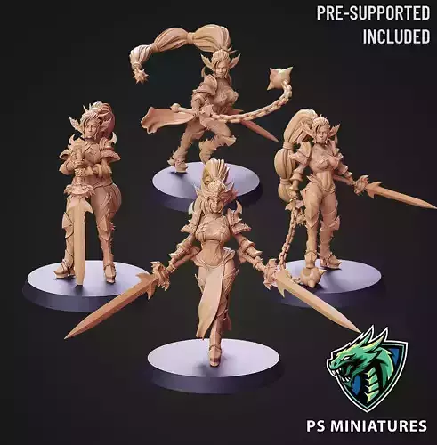 Drow Legionnaire Bundle - 4 Variants and Pinup Per Model 3D print model