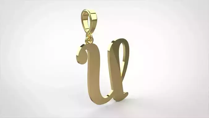   pendant alphabet Aerwyna U small  3D print model