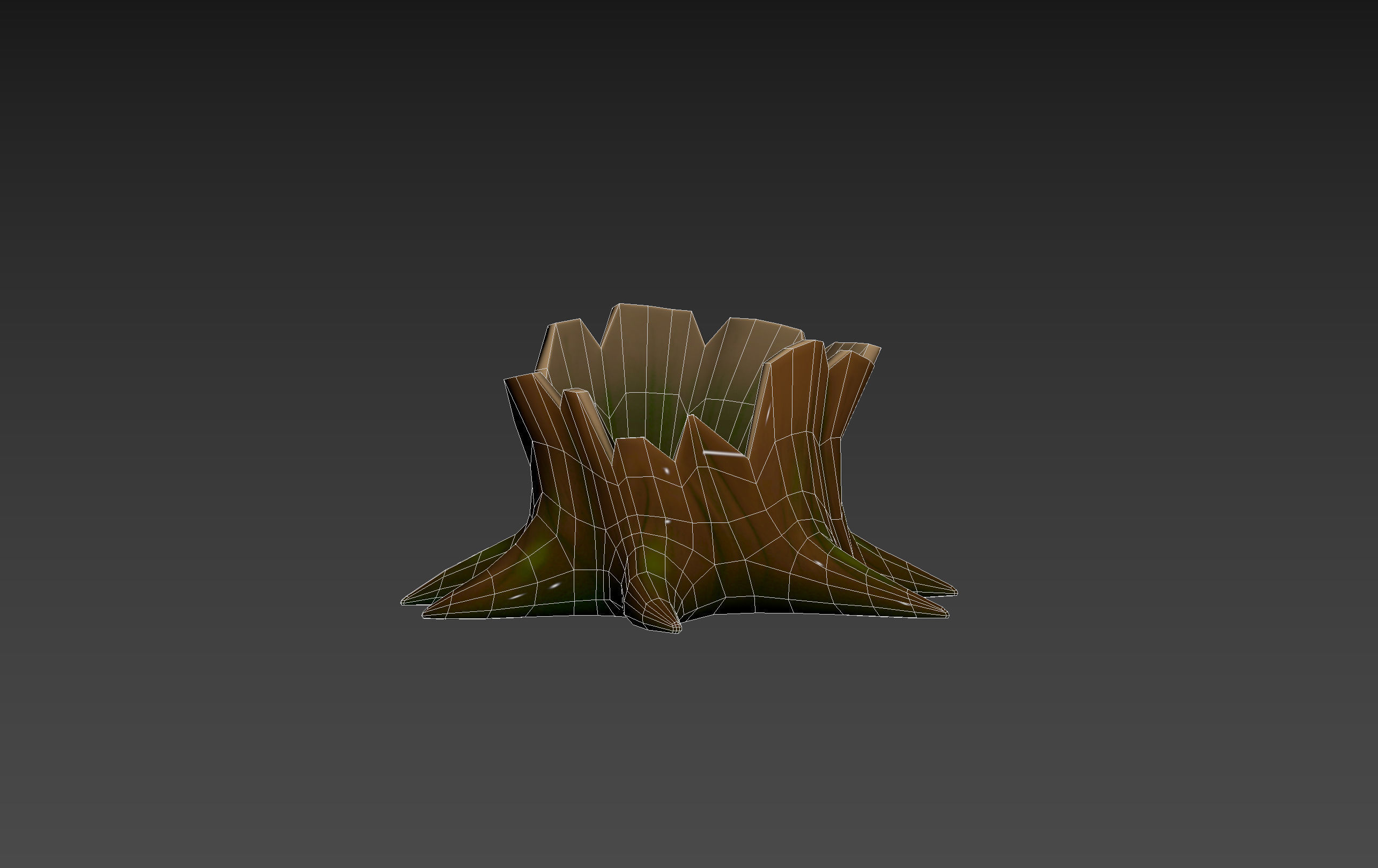 Low Poly Stump 002 Low-poly 3D model_12