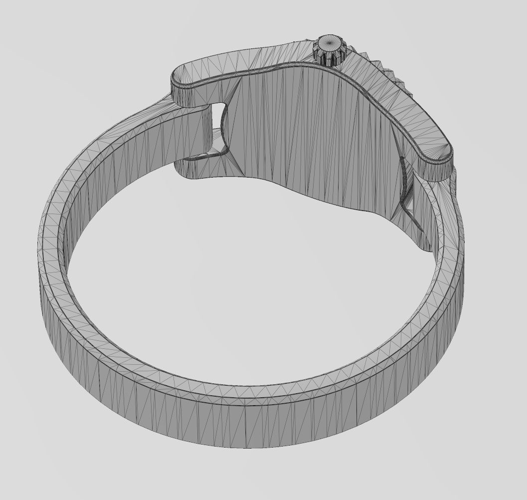 Diamond cluster watch ring US sizes 5to9 3D print model_13