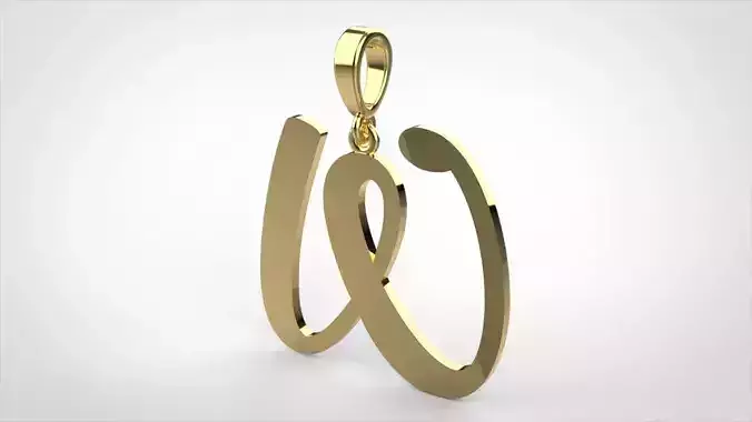 pendant alphabet Aerwyna  W small  3D print model