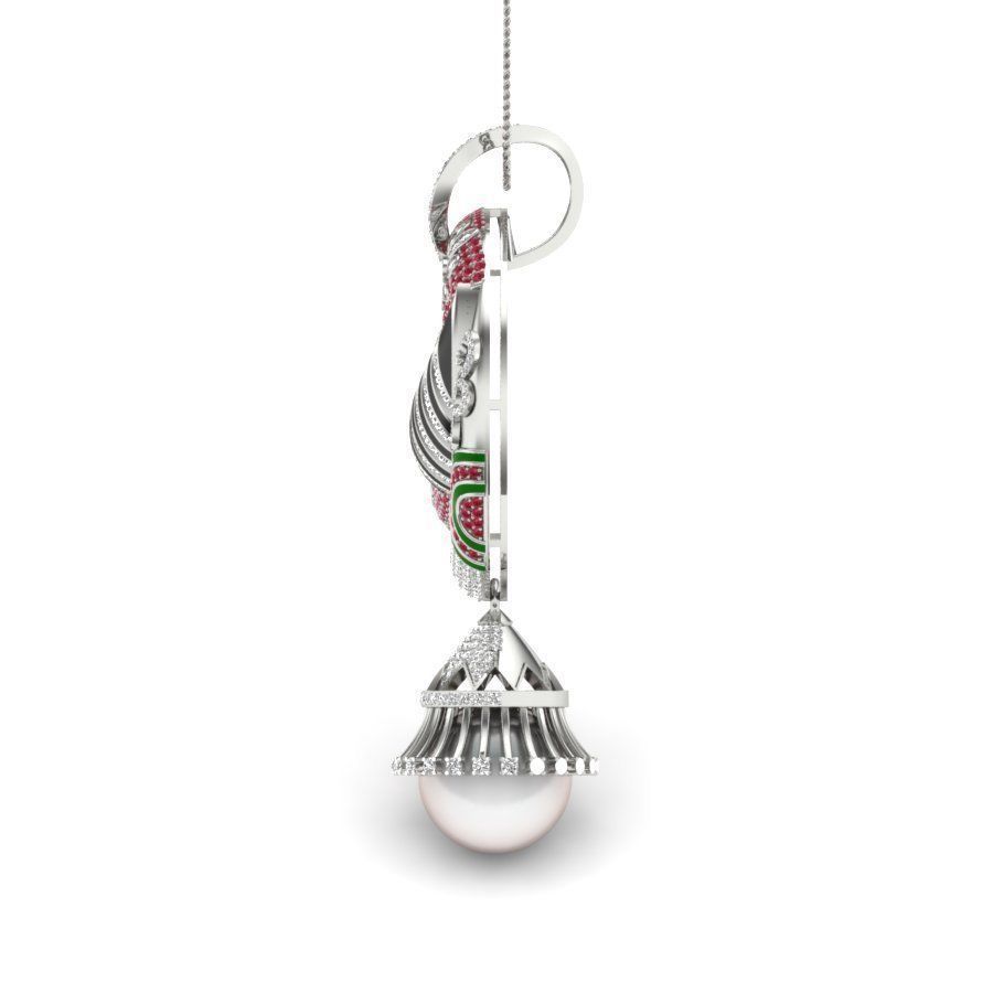 Pendant ornament with pearl hanging from it 3D print model_7