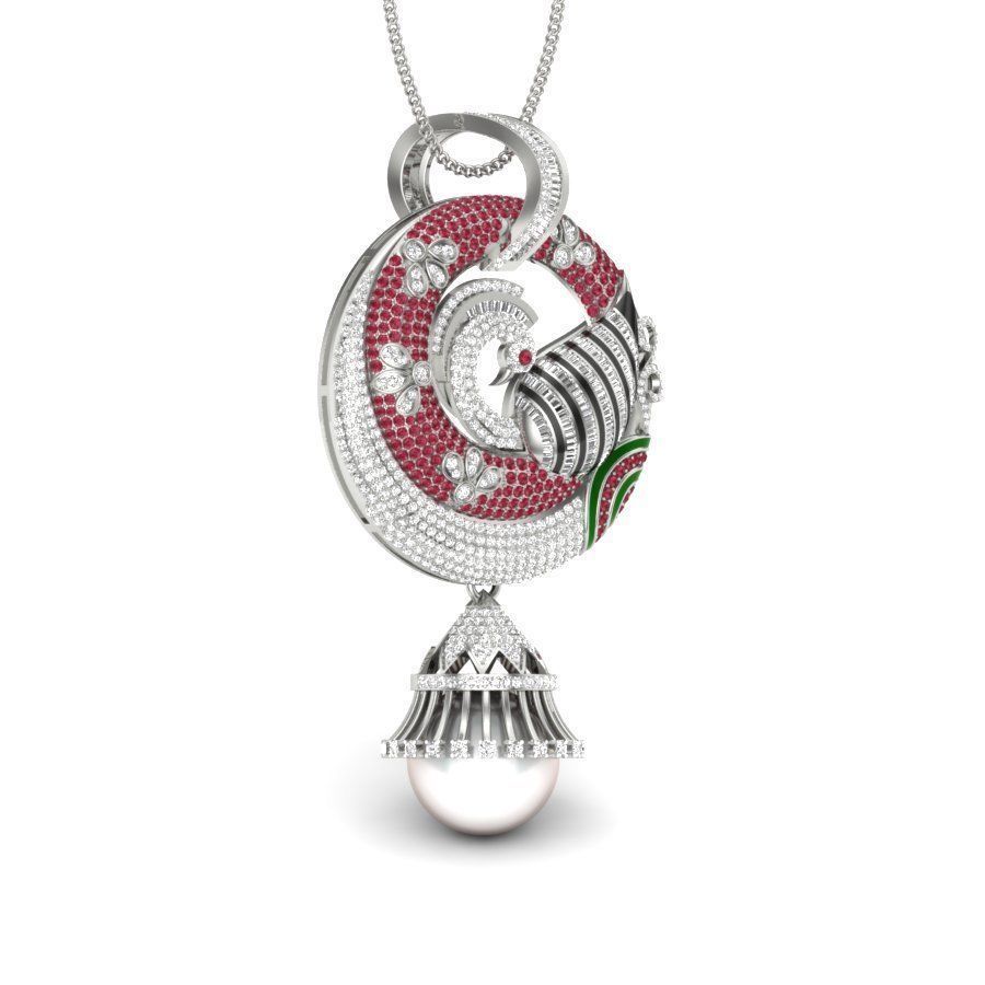 Pendant ornament with pearl hanging from it 3D print model_5