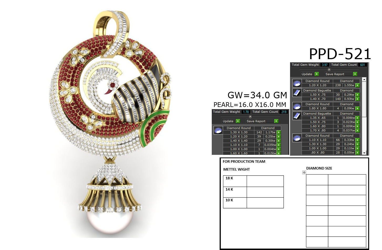 Pendant ornament with pearl hanging from it 3D print model_12