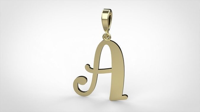   pendant alphabet Aerwyna  A medium  3D print model