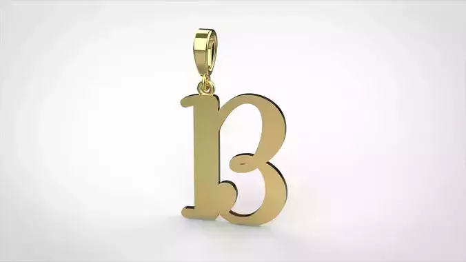  pendant alphabet Aerwyna  B medium 