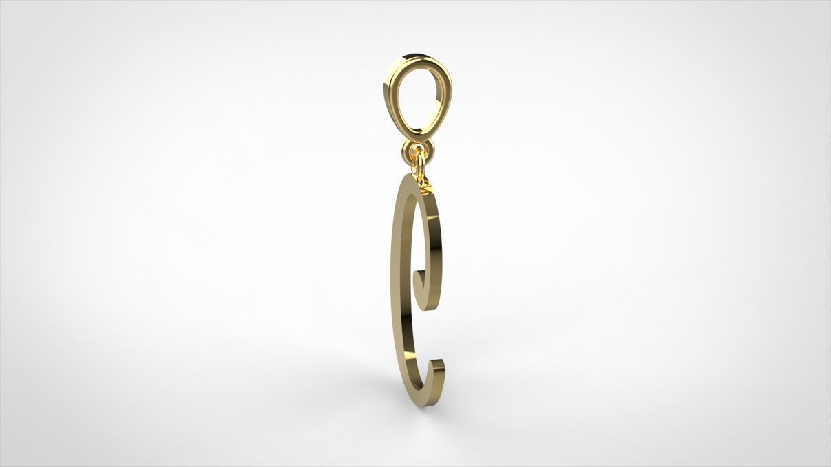 pendant alphabet Aerwyna  C medium  3D print model_6