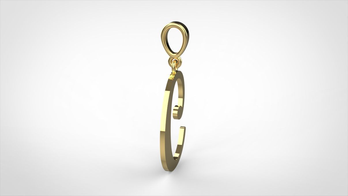 pendant alphabet Aerwyna  C medium  3D print model_7