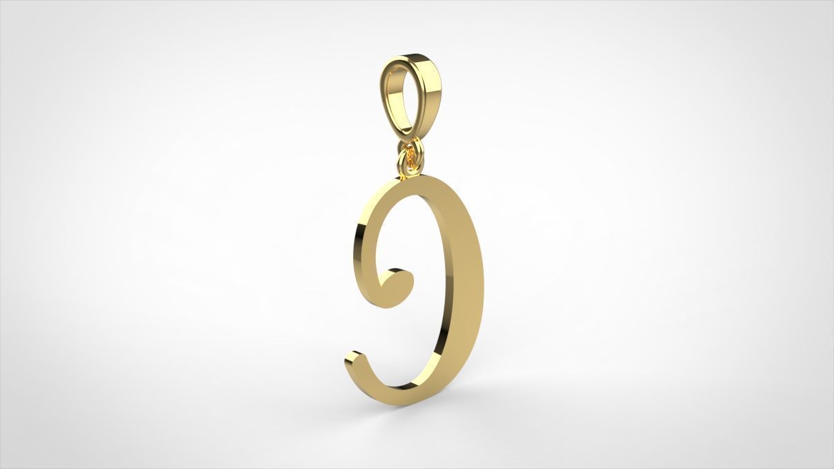 pendant alphabet Aerwyna  C medium  3D print model_8