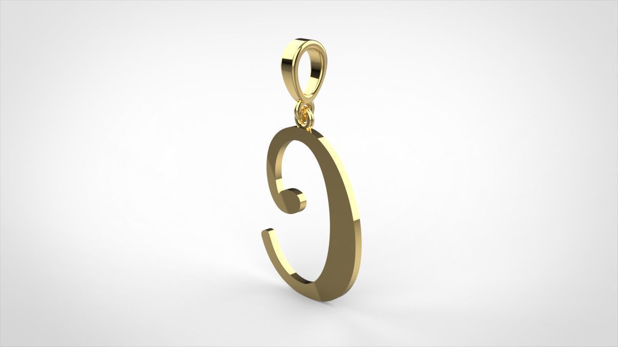 pendant alphabet Aerwyna  C medium  3D print model_2