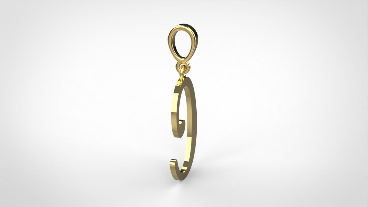 pendant alphabet Aerwyna  C medium  3D print model_5