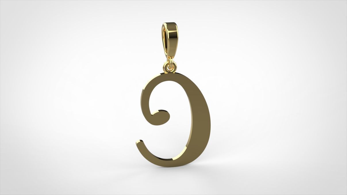 pendant alphabet Aerwyna  C medium  3D print model_11