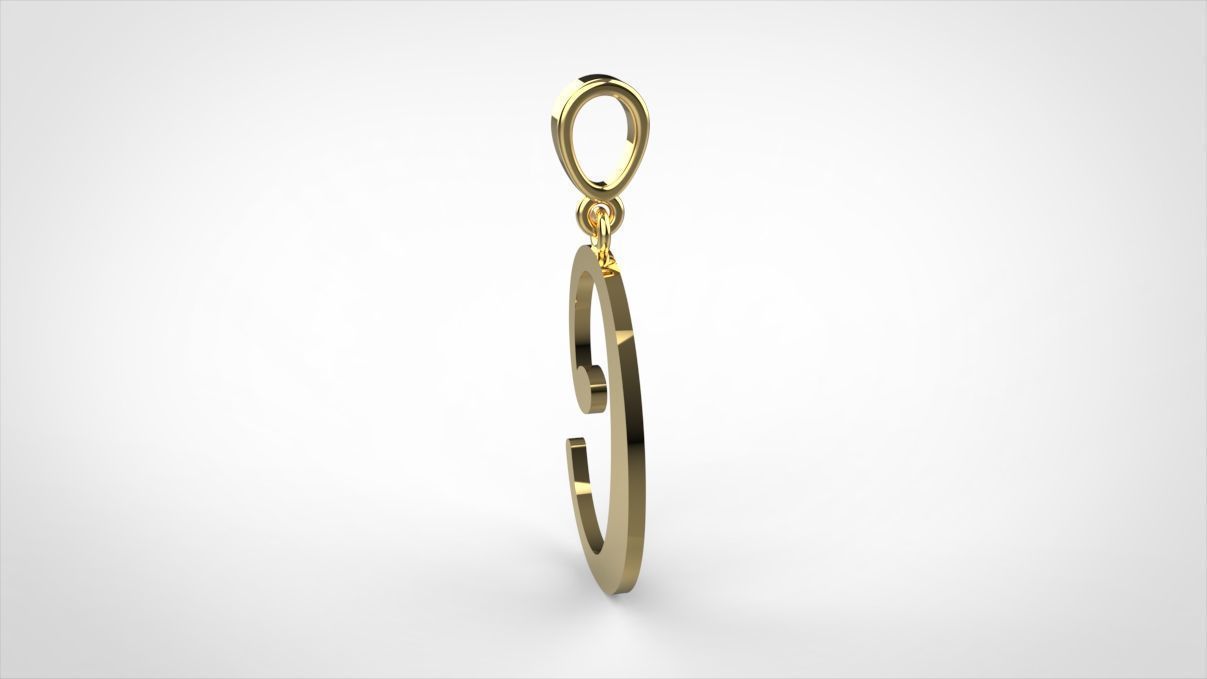 pendant alphabet Aerwyna  C medium  3D print model_10