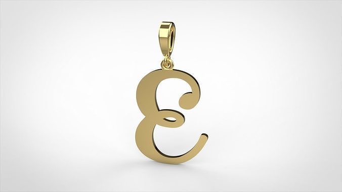  pendant alphabet Aerwyna  E medium  3D print model