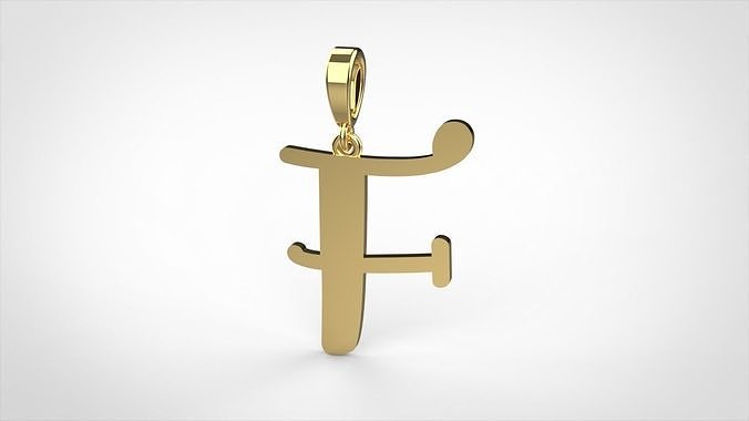 pendant alphabet Aerwyna  F medium  3D print model