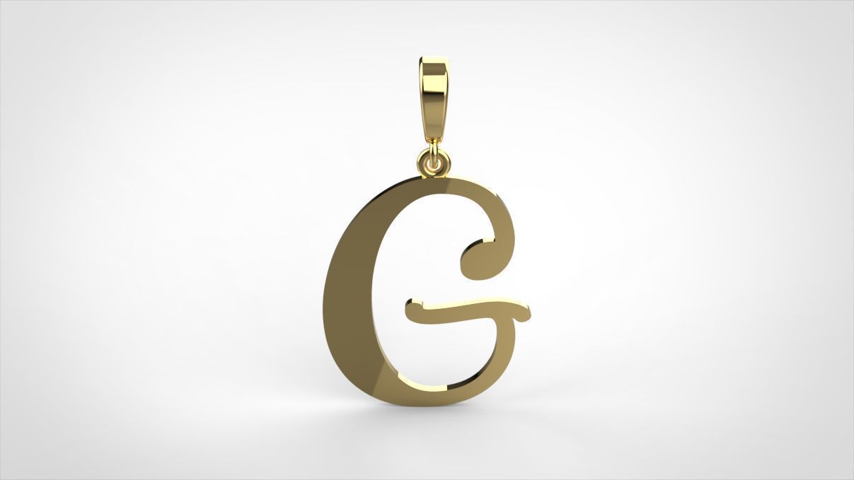 pendant alphabet Aerwyna  3D print model_3