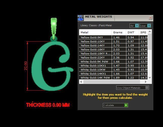 pendant alphabet Aerwyna  3D print model_12