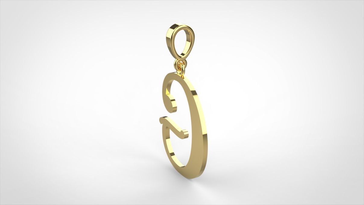pendant alphabet Aerwyna  3D print model_9