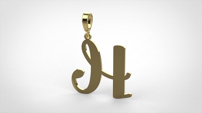 pendant alphabet Aerwyna H medium  3D print model