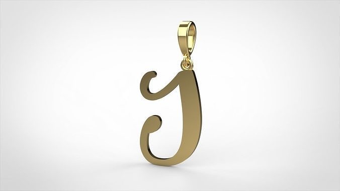 pendant alphabet Aerwyna J medium  3D print model
