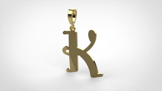 pendant alphabet Aerwyna  K medium 3D print model