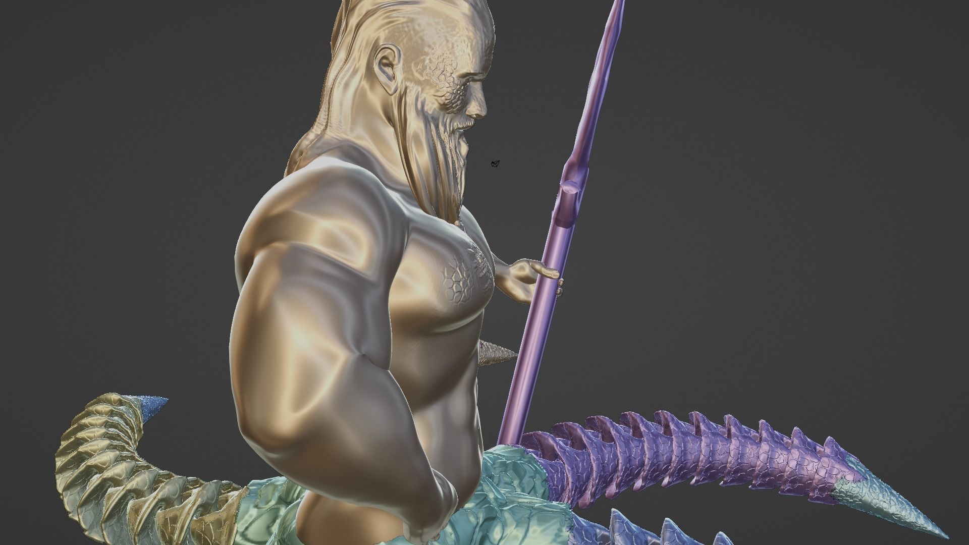 ARTICULATED TRITON 3D print model_13