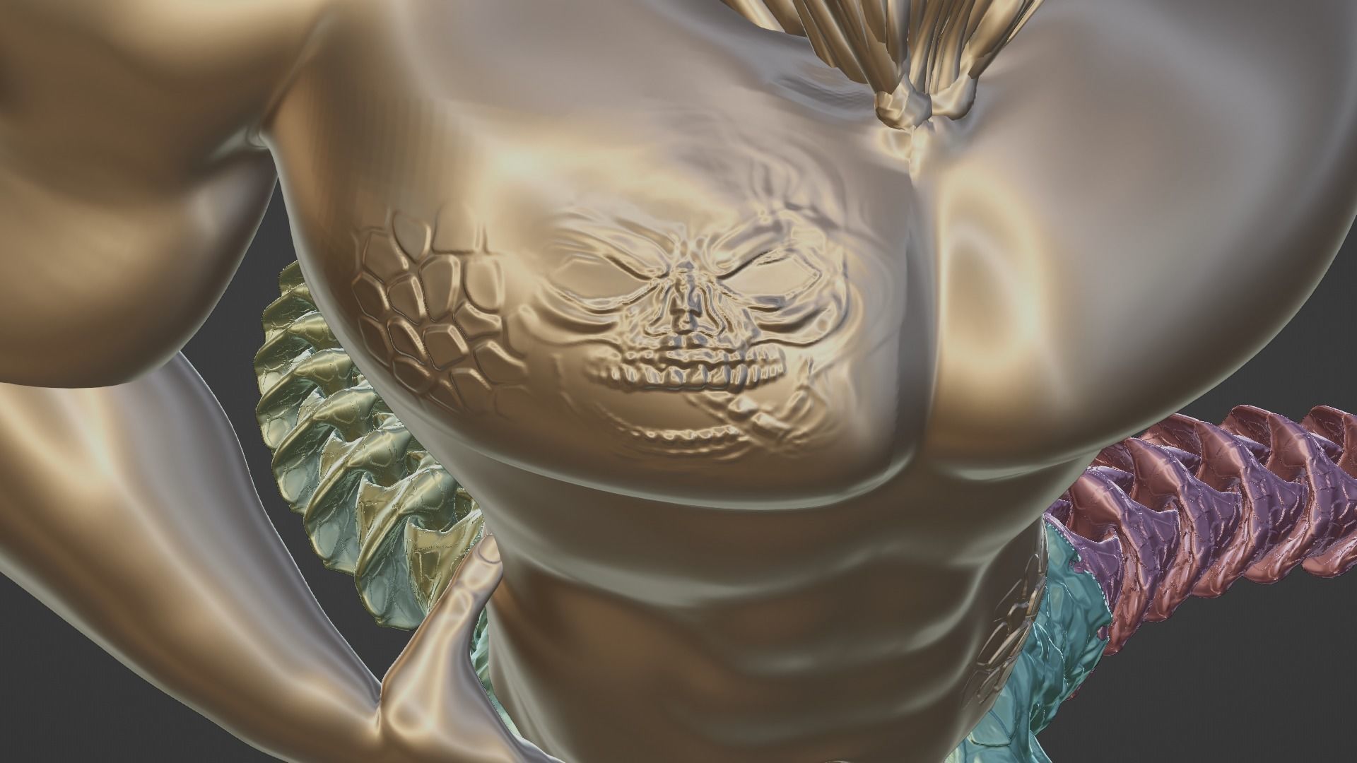 ARTICULATED TRITON 3D print model_12