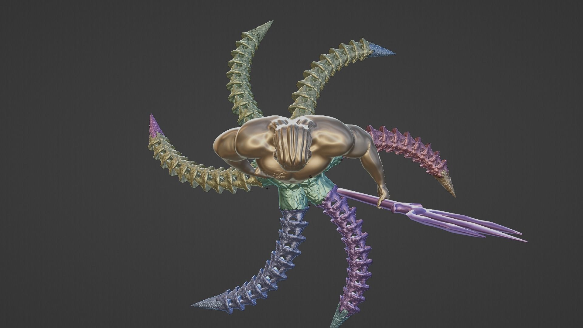 ARTICULATED TRITON 3D print model_10