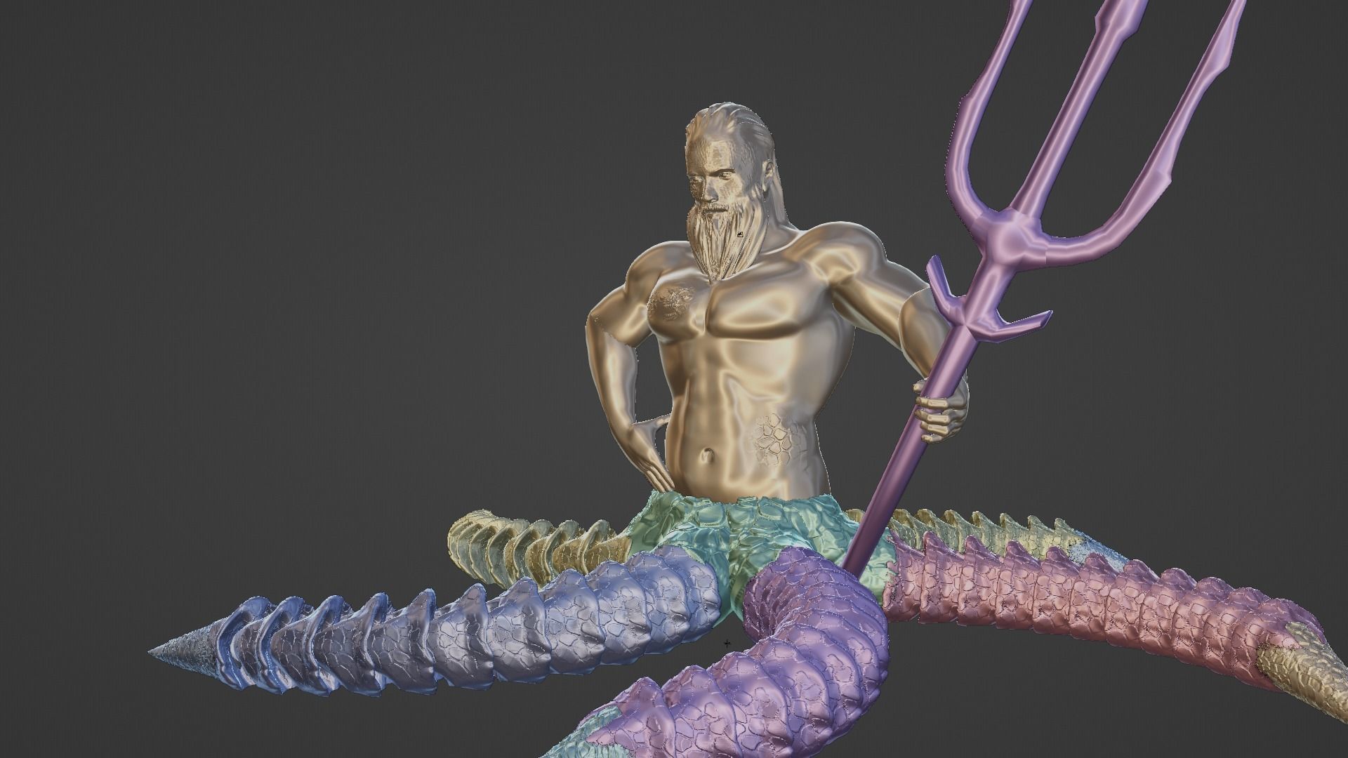 ARTICULATED TRITON 3D print model_2