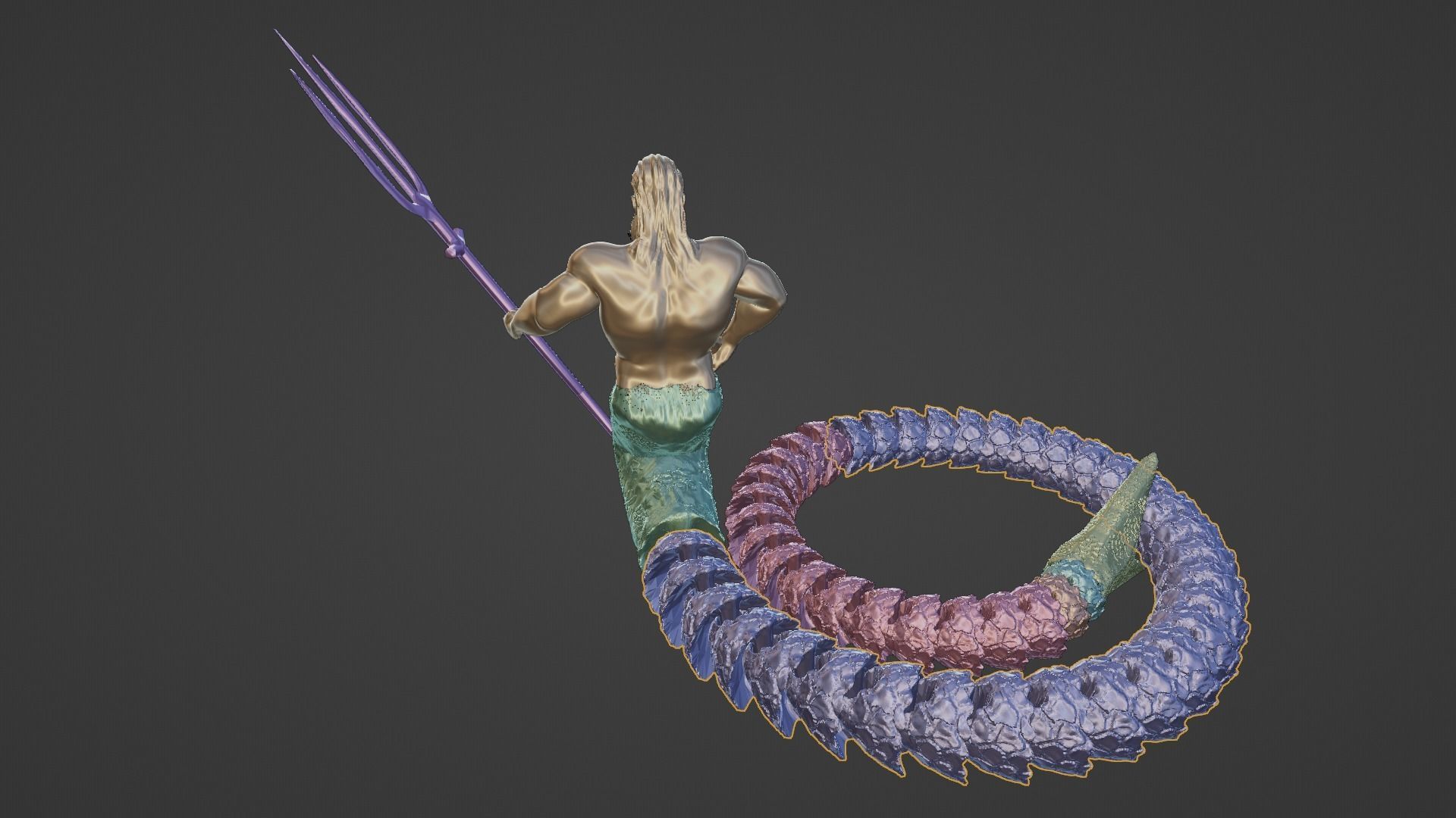 ARTICULATED TRITON 3D print model_4