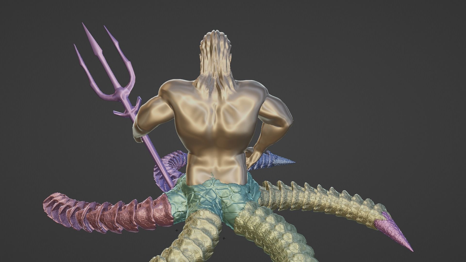 ARTICULATED TRITON 3D print model_14