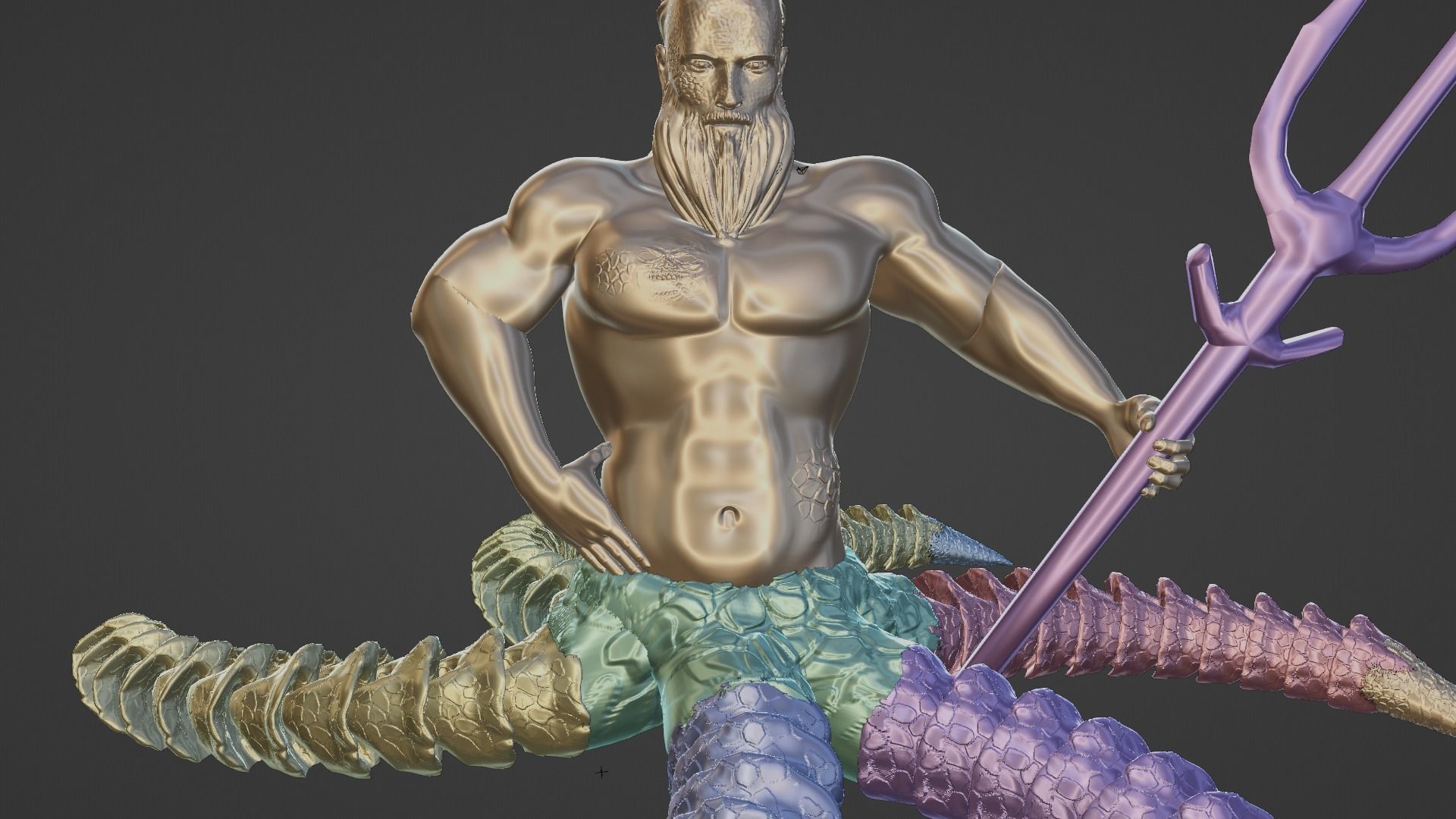 ARTICULATED TRITON 3D print model_1